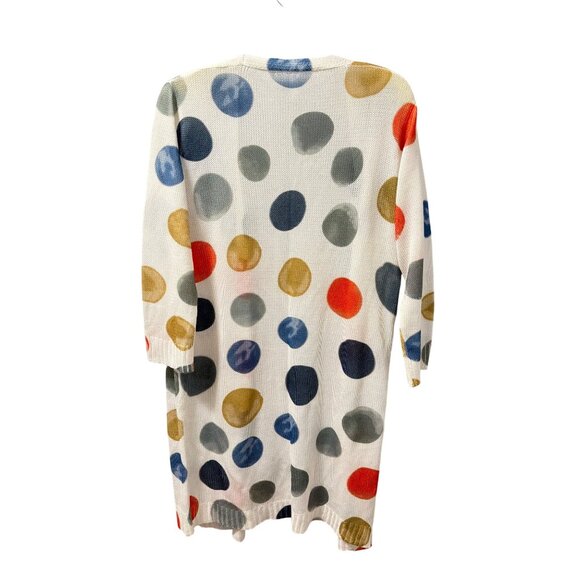 Ethyl Colorful Polka Dot Open Front Lightweight Cardigan Sz L/XL - Picture 9 of 12